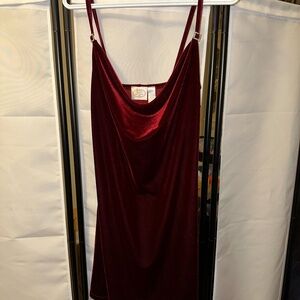 ❤️ Vintage Red Velvet Slip Dress – Timeless Elegance
